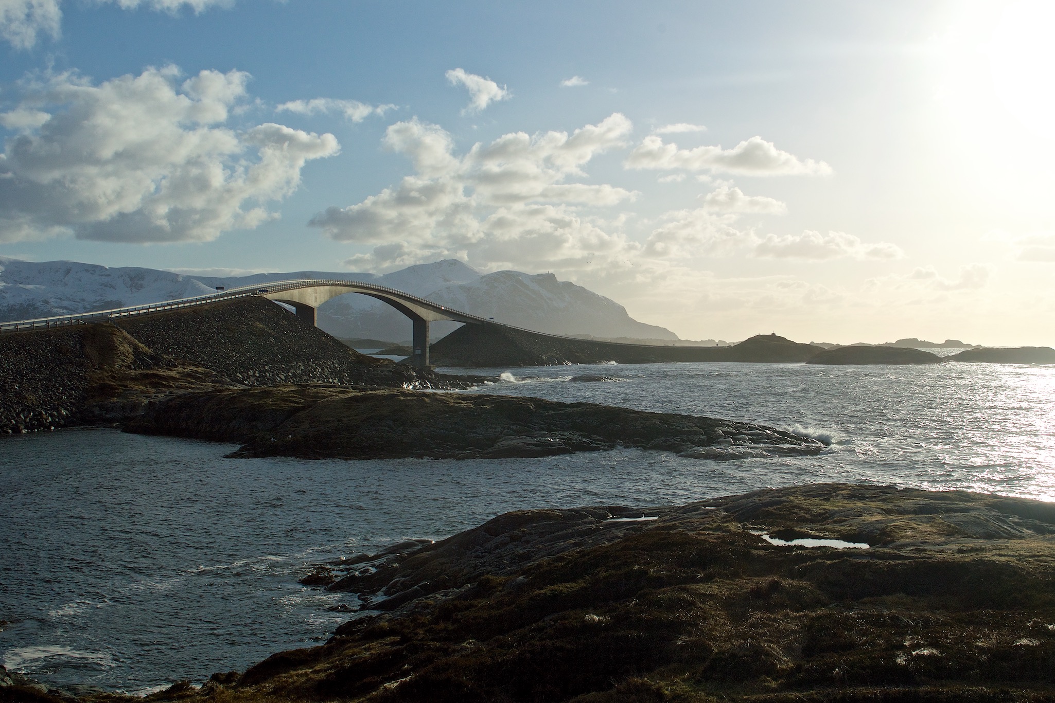 View of Atlanterhavsveien (Atlantic Ocean Road)  in Norway