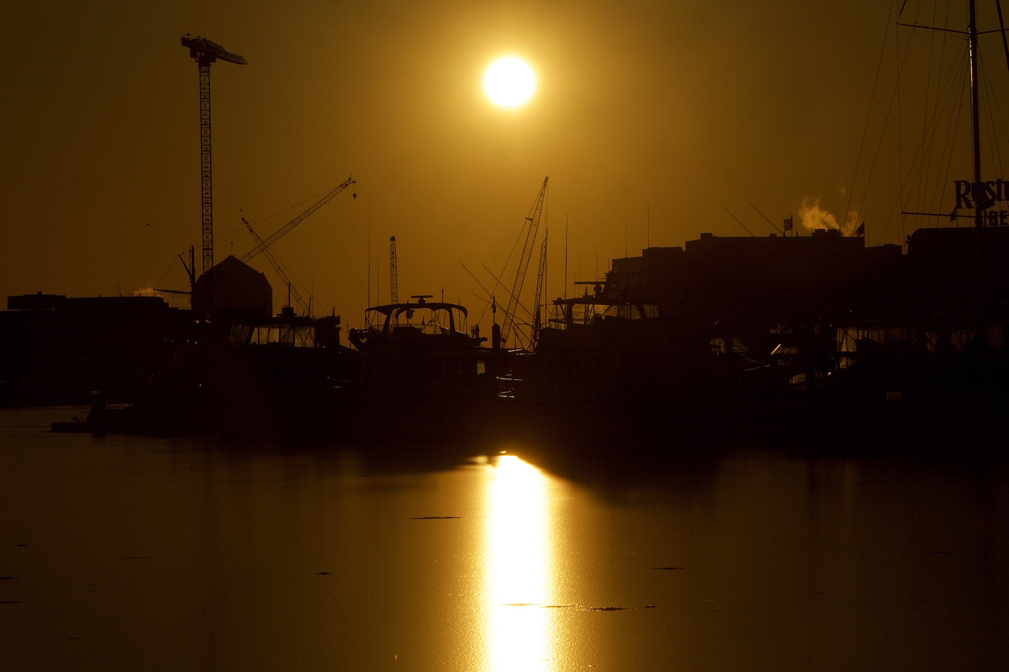 Inner Harbor in Baltimore at Sunrise