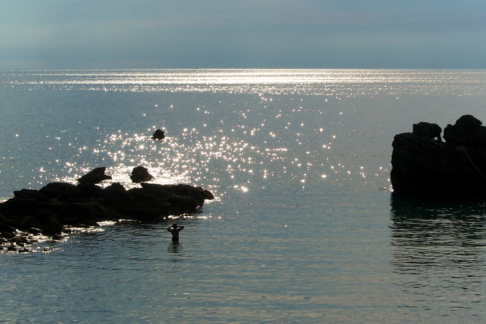 Swimming at Sunset in Bermuda