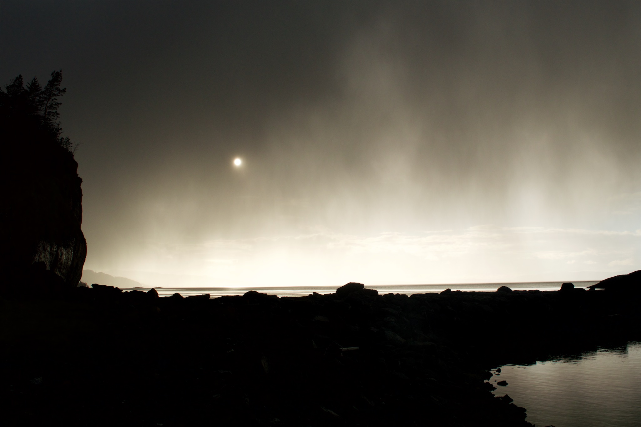 Fjord in Hell, Norway during a Hailstorm