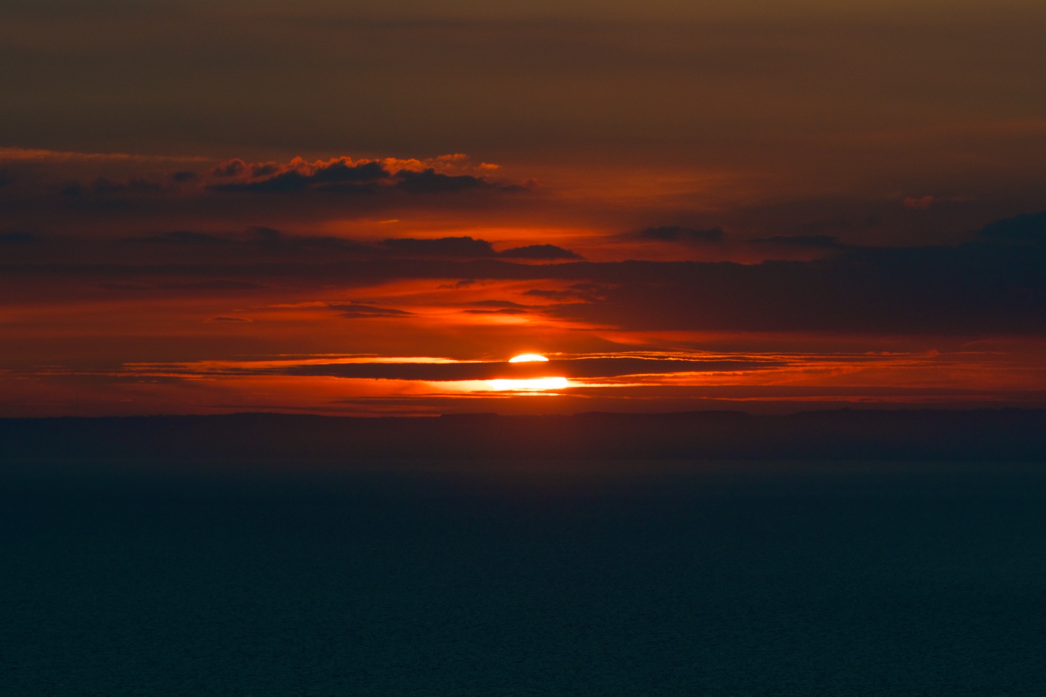 Sunset on the coast of the Isle of Portland England