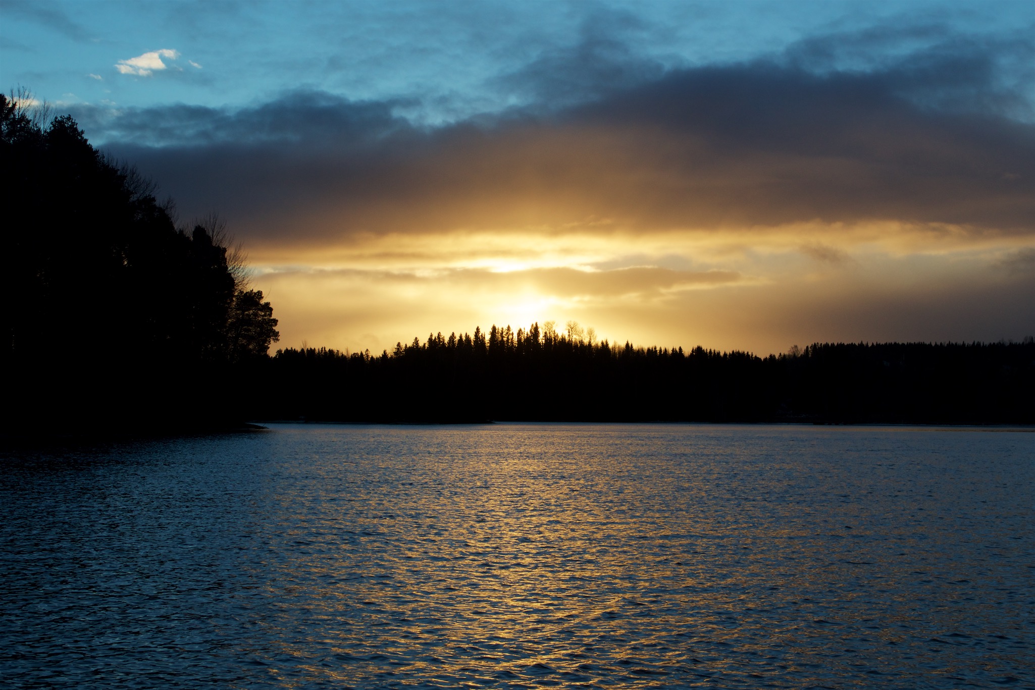 Sunset Over Lake in Jamtland Sweden