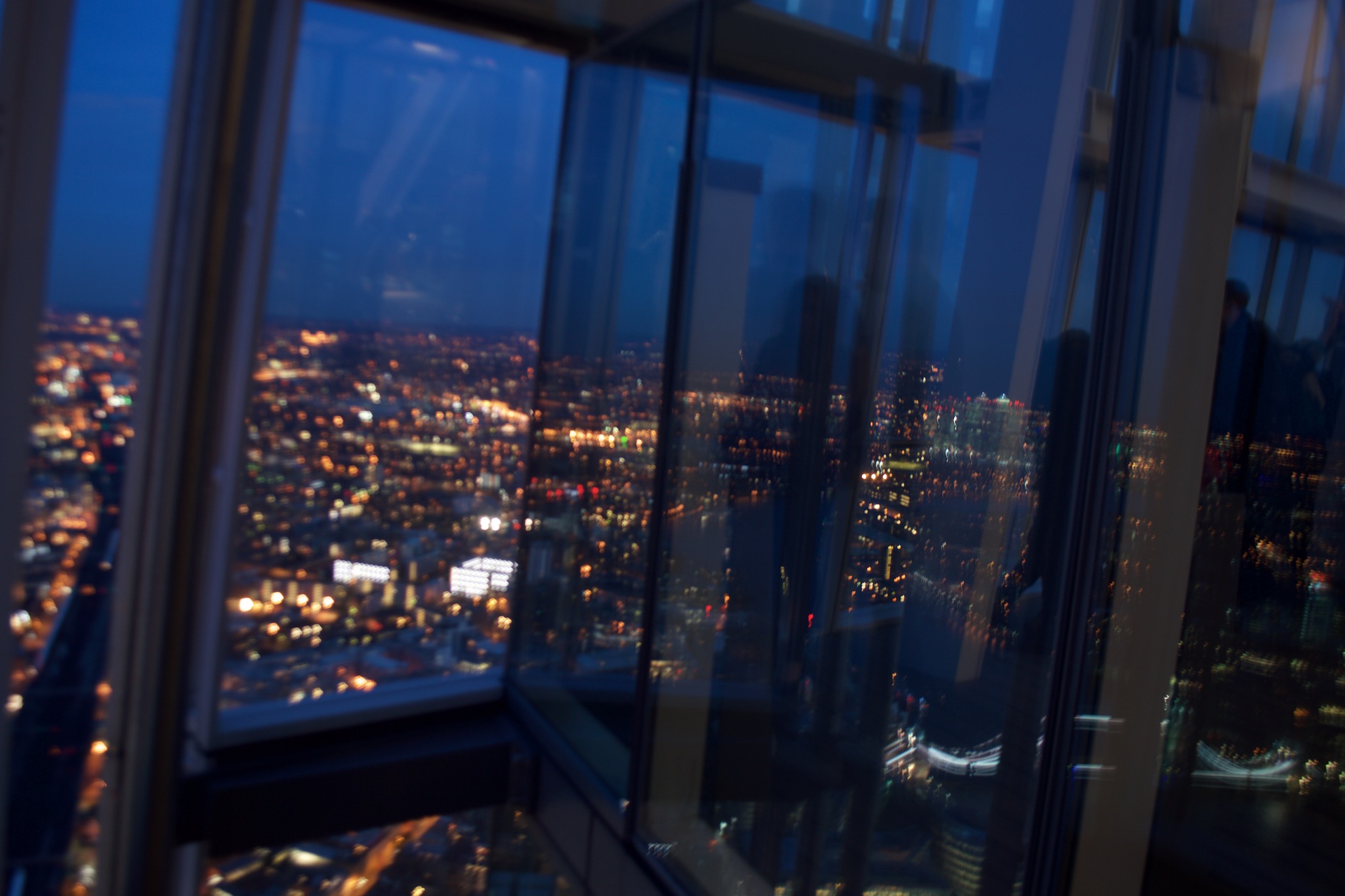 View from the Shard in London England at Night