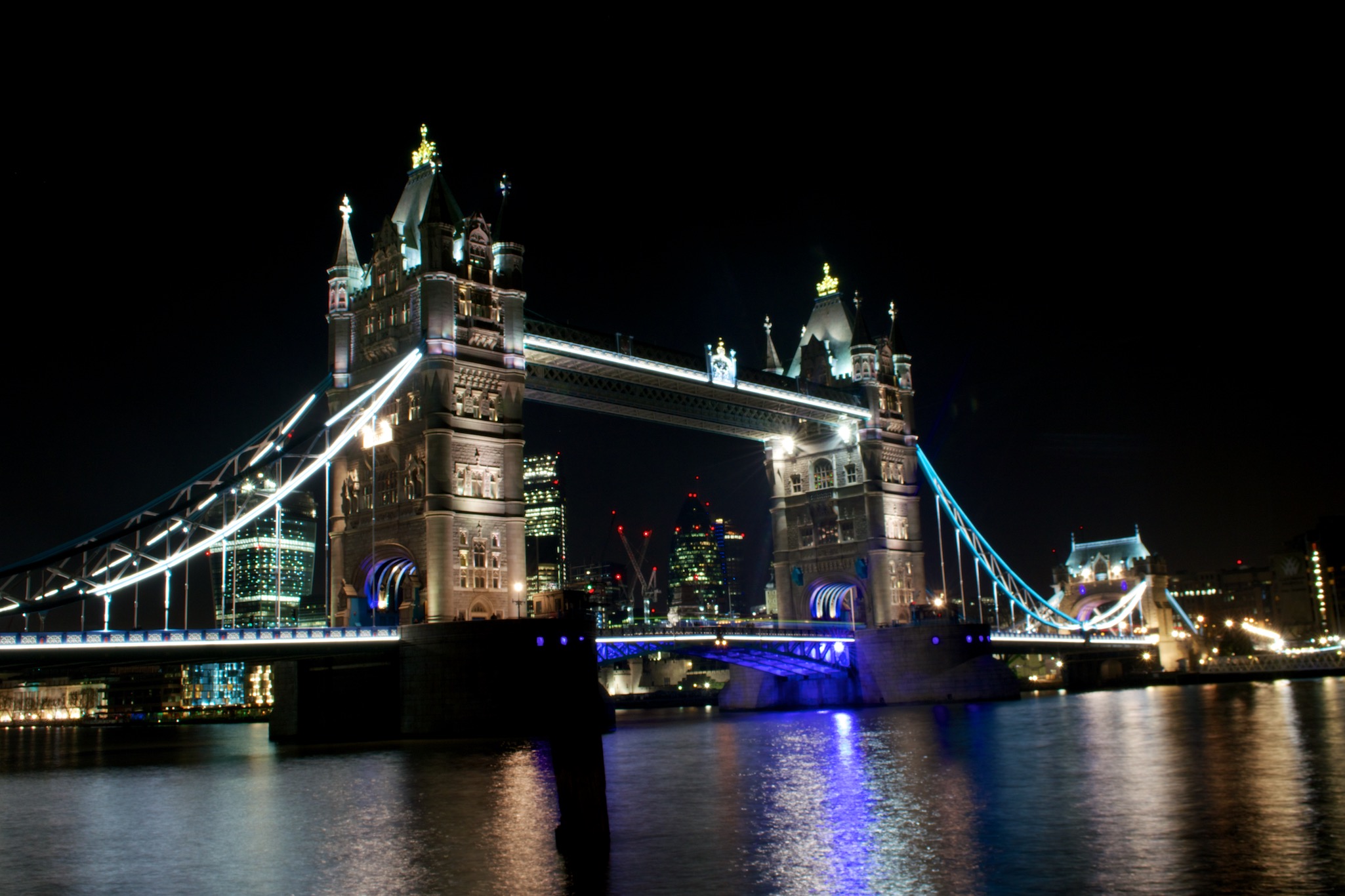 Tower Bridge in London England at Night