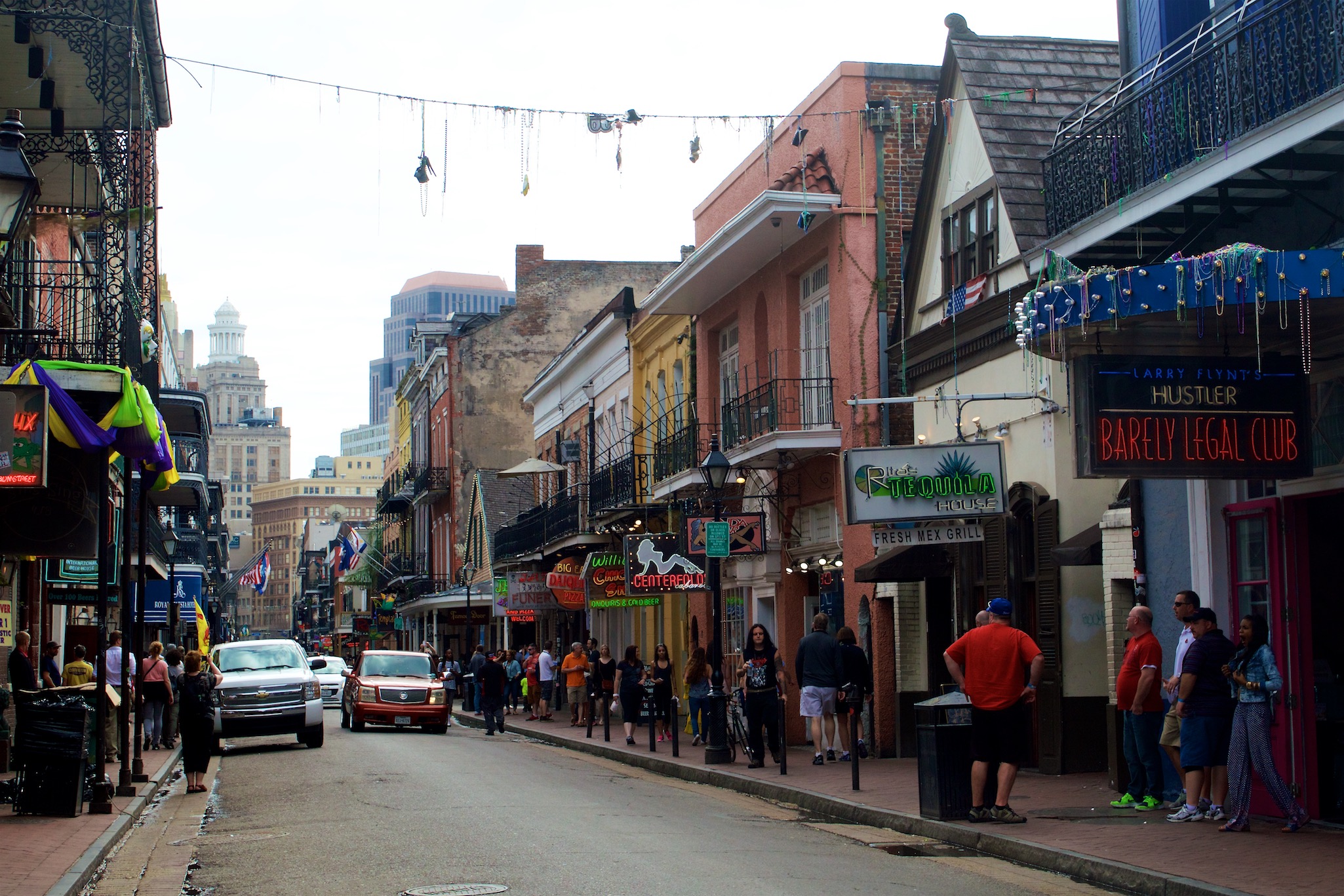 Bourbon Street in French Quarter New Orleans