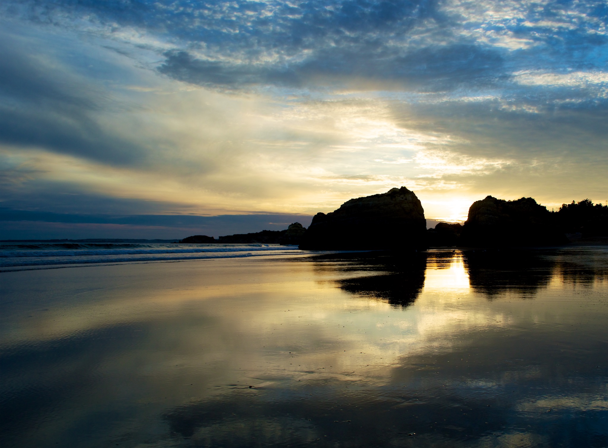 Sunset on the Beach in Portimao Portugal