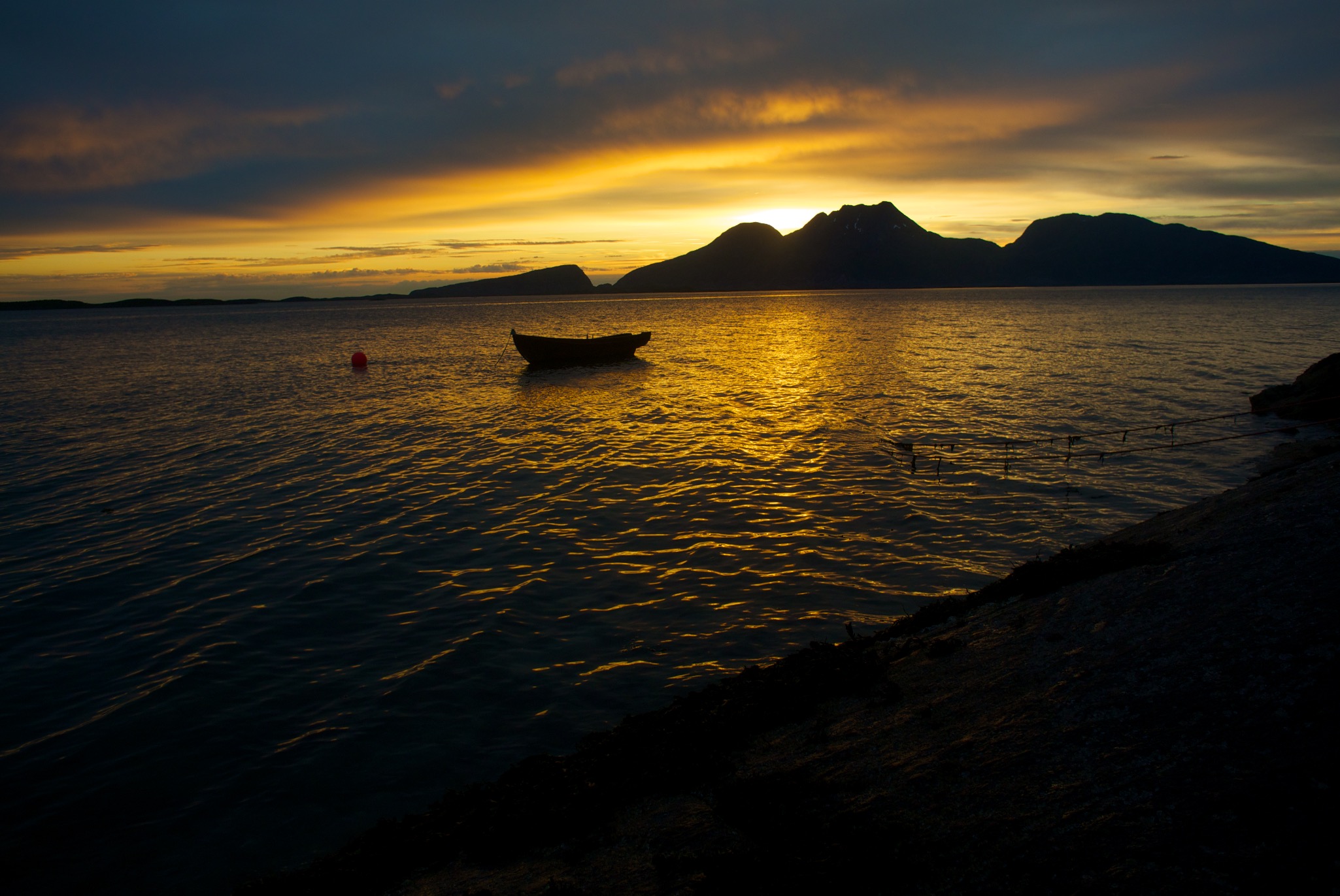 Sunset on the Beach in Sandnessjoeen Norway