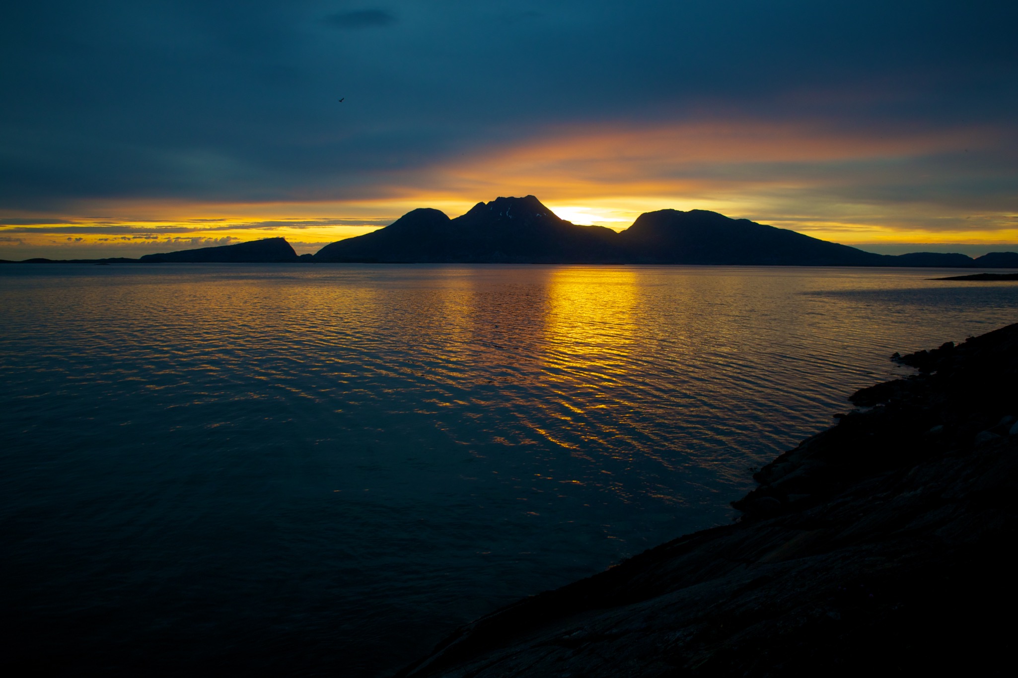 Sunset on the Beach in Sandnessjoeen Norway