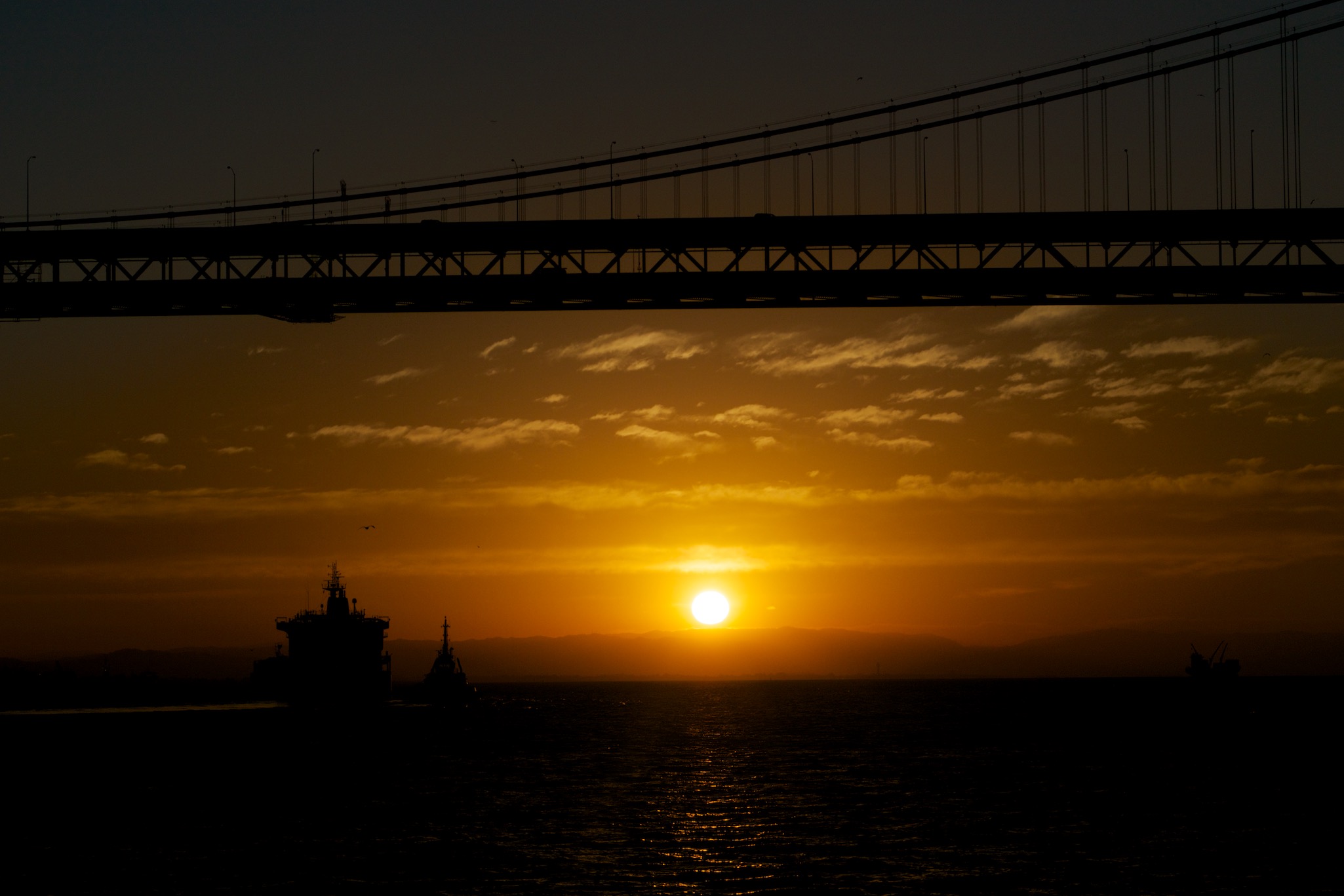 Bay Bridge in San Francisco California at Surnise