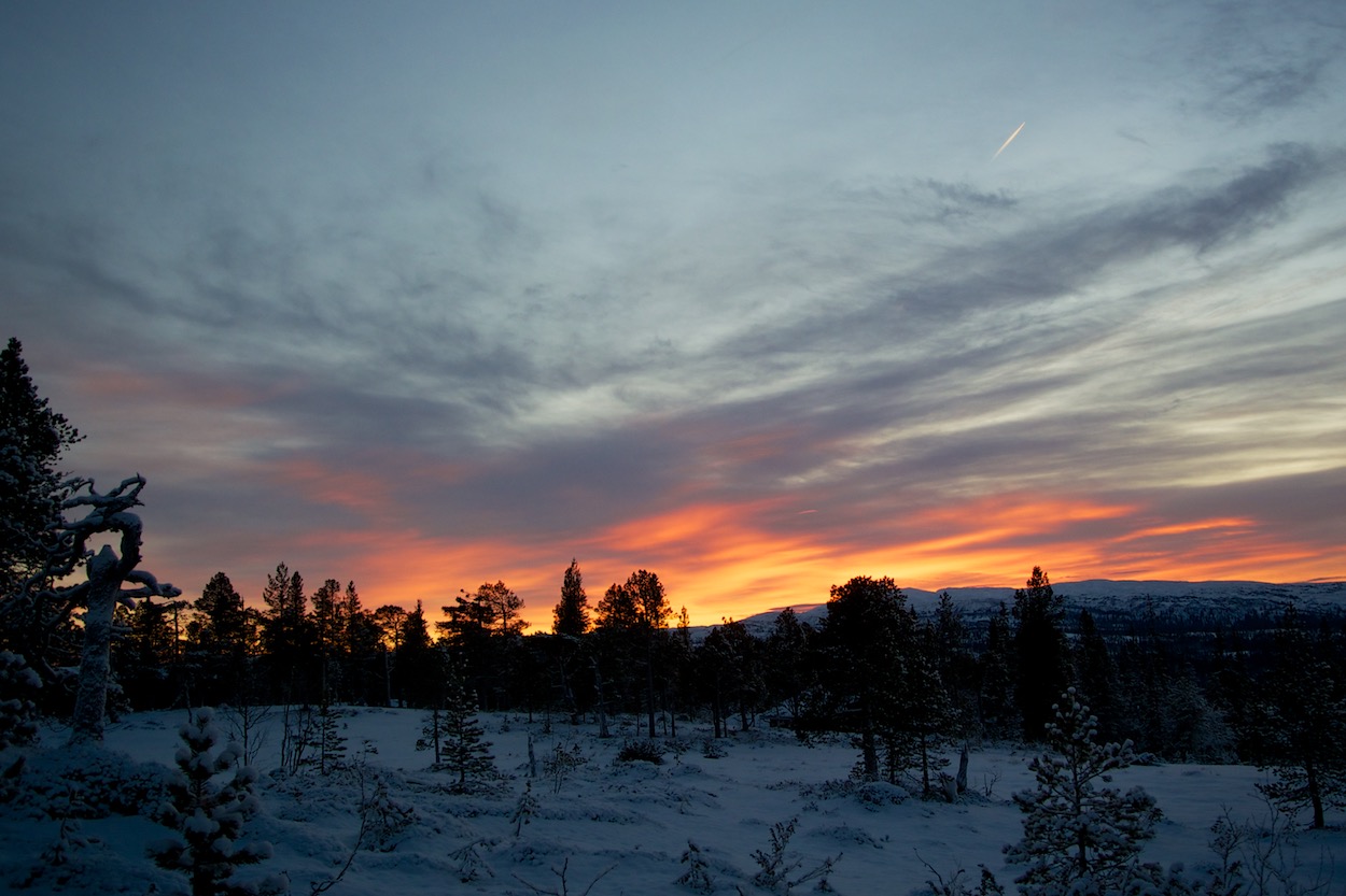 Winter Sunset Over Verdalen, Norway