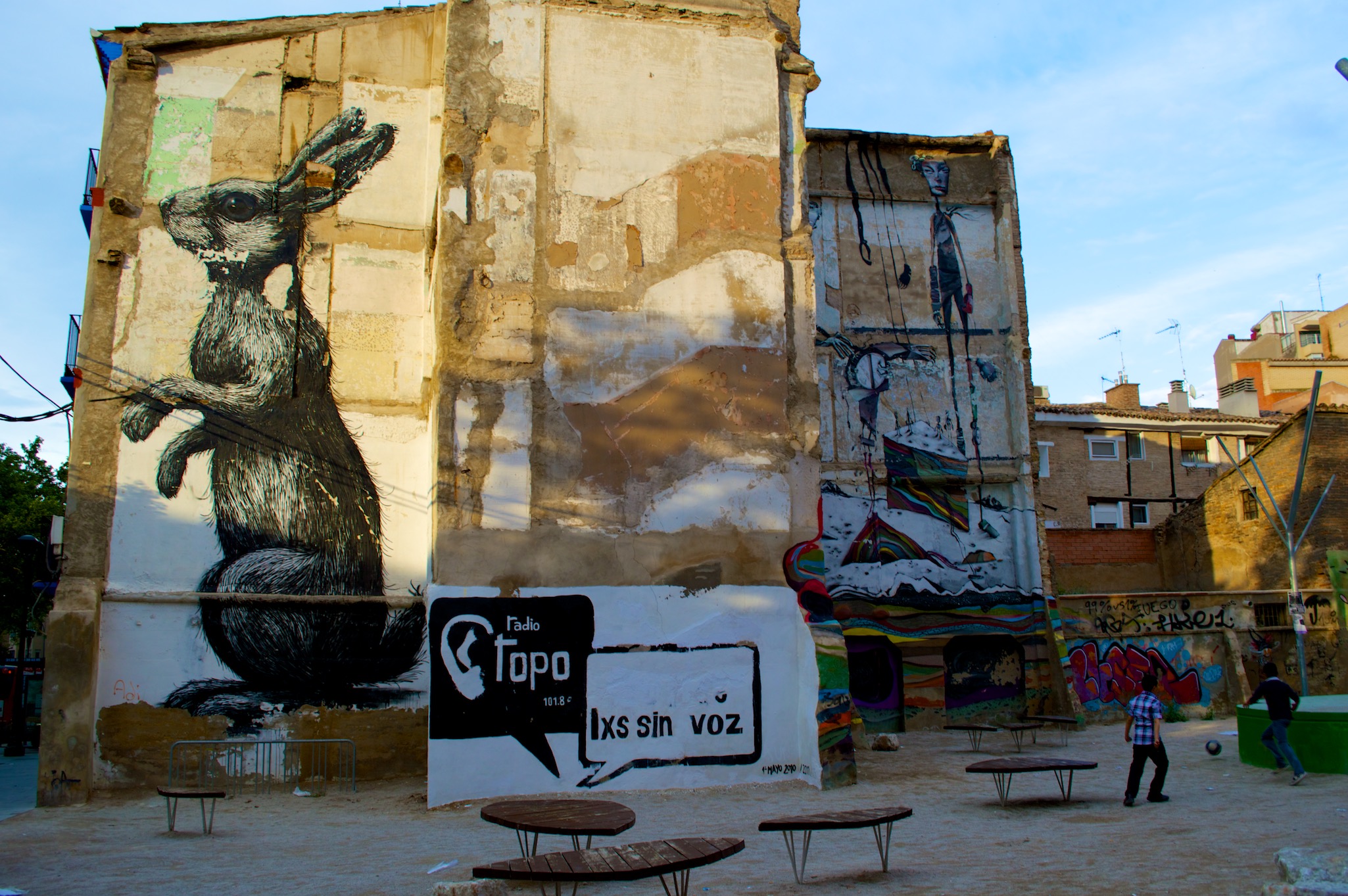 Grafitti and Soccer in Zaragoza Spain